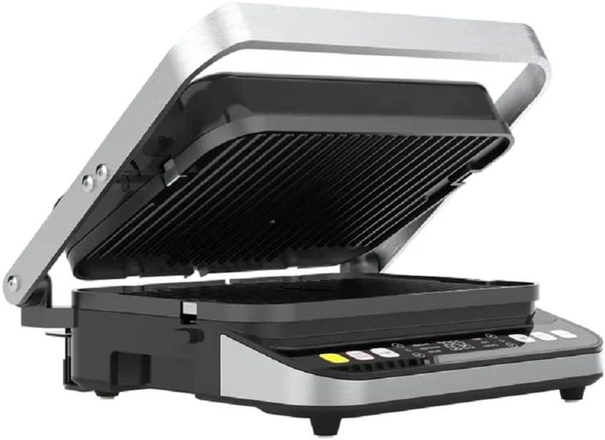 Contactgrill - Elektrische grill - Snel grillen - Antiaanbaklaag - 2000 watt - Zwart