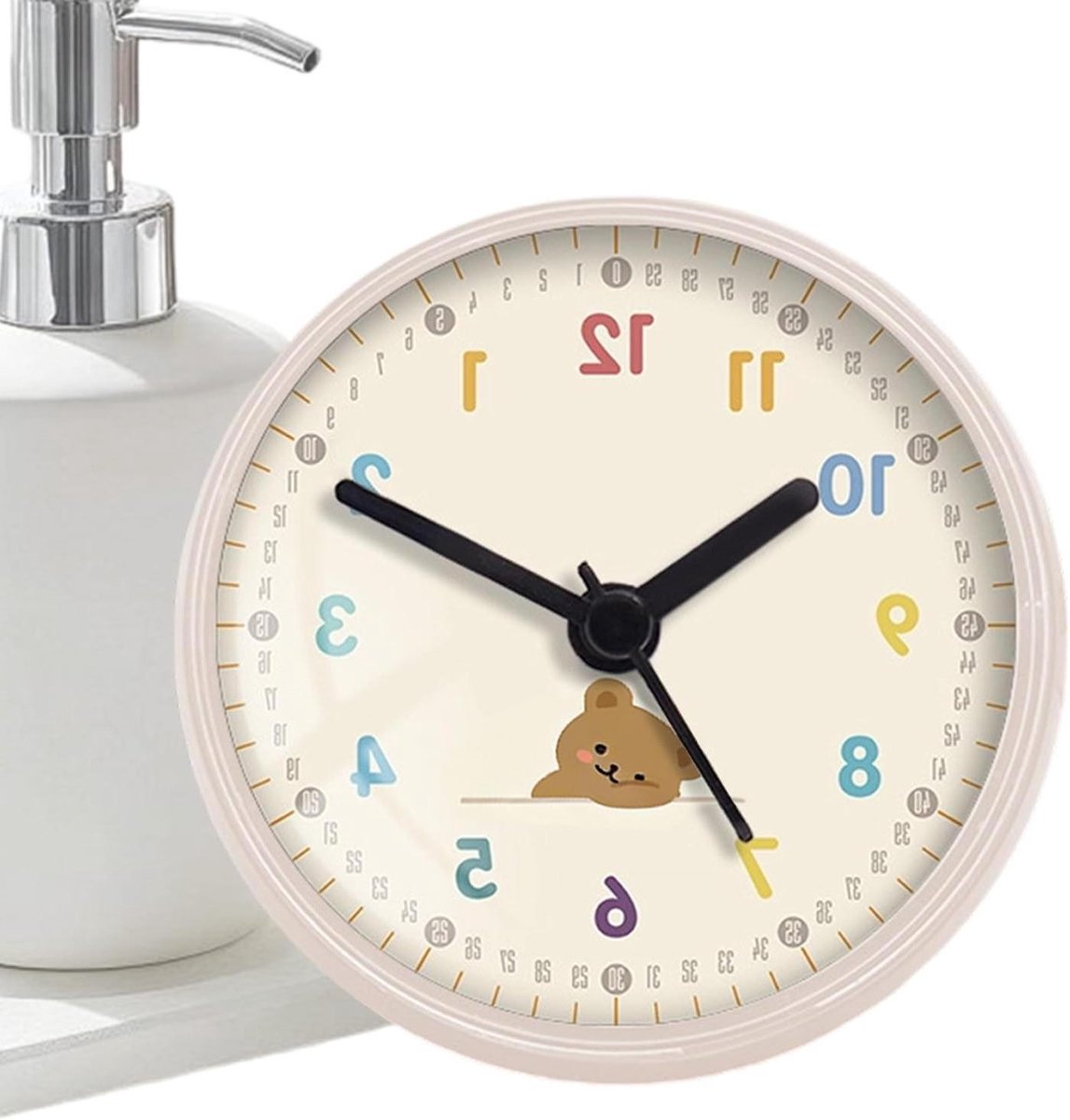 Doucheklok - Badkamerklok Wandklok - Tijdsbewaking - Waterdicht Vochtbestendig - 8 cm - Wit