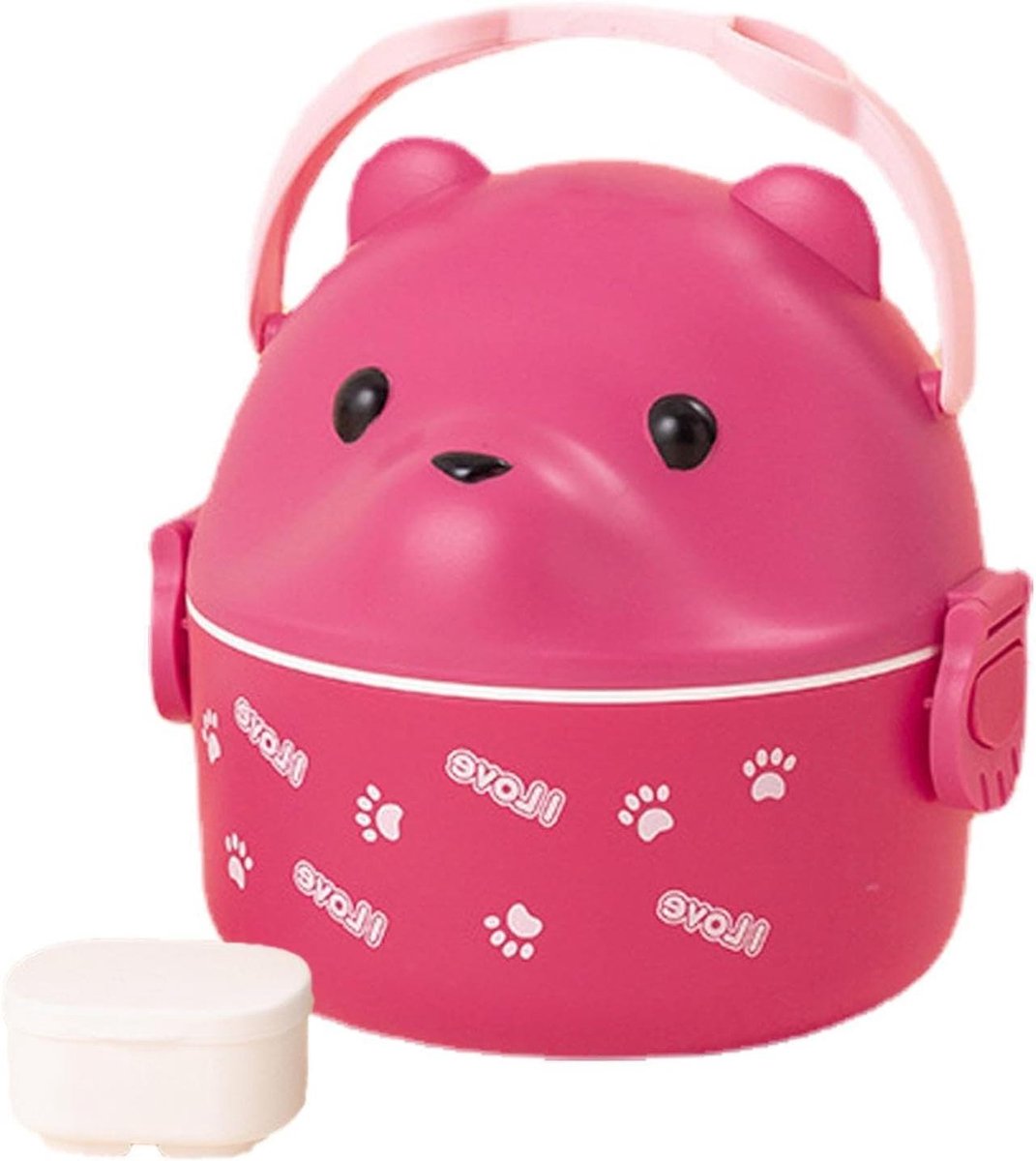 Magnetron Lunchbox - Bento Box - Lunch Meenemen - Schattig Berenontwerp - 156 x 151 x 156 cm - Roze