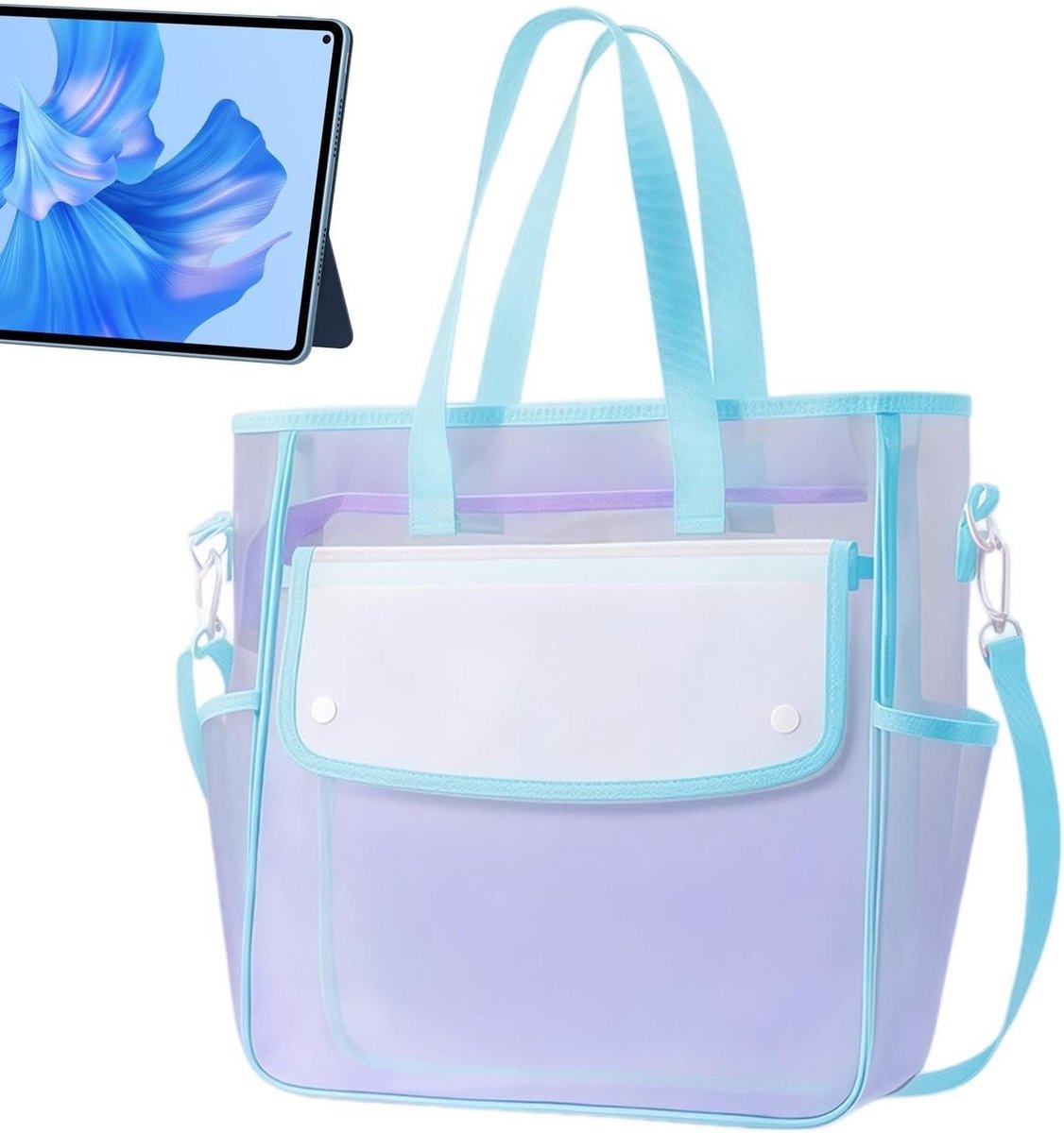 Documenten Opberger - Opbergpouch - Organiseren Documenten - Halfdoorzichtig Mesh - A4 Formaat - Blauw