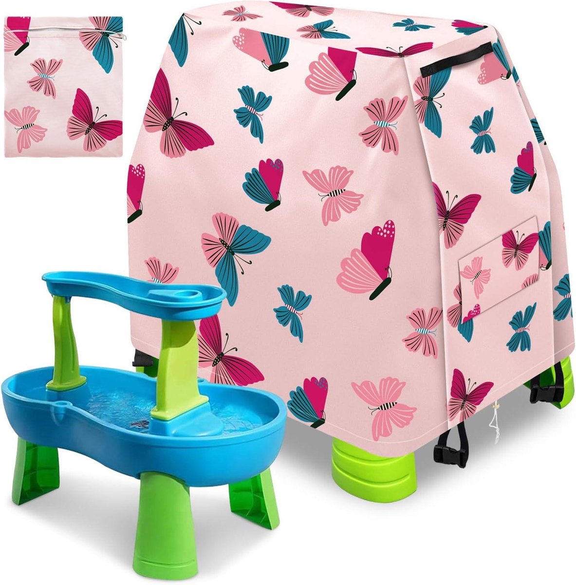 Water Tafelhoes - Speeltafel Cover - Buitenspelen Beschermen - Weerbestendig Waterdicht - 39x22x26 Inch - Roze