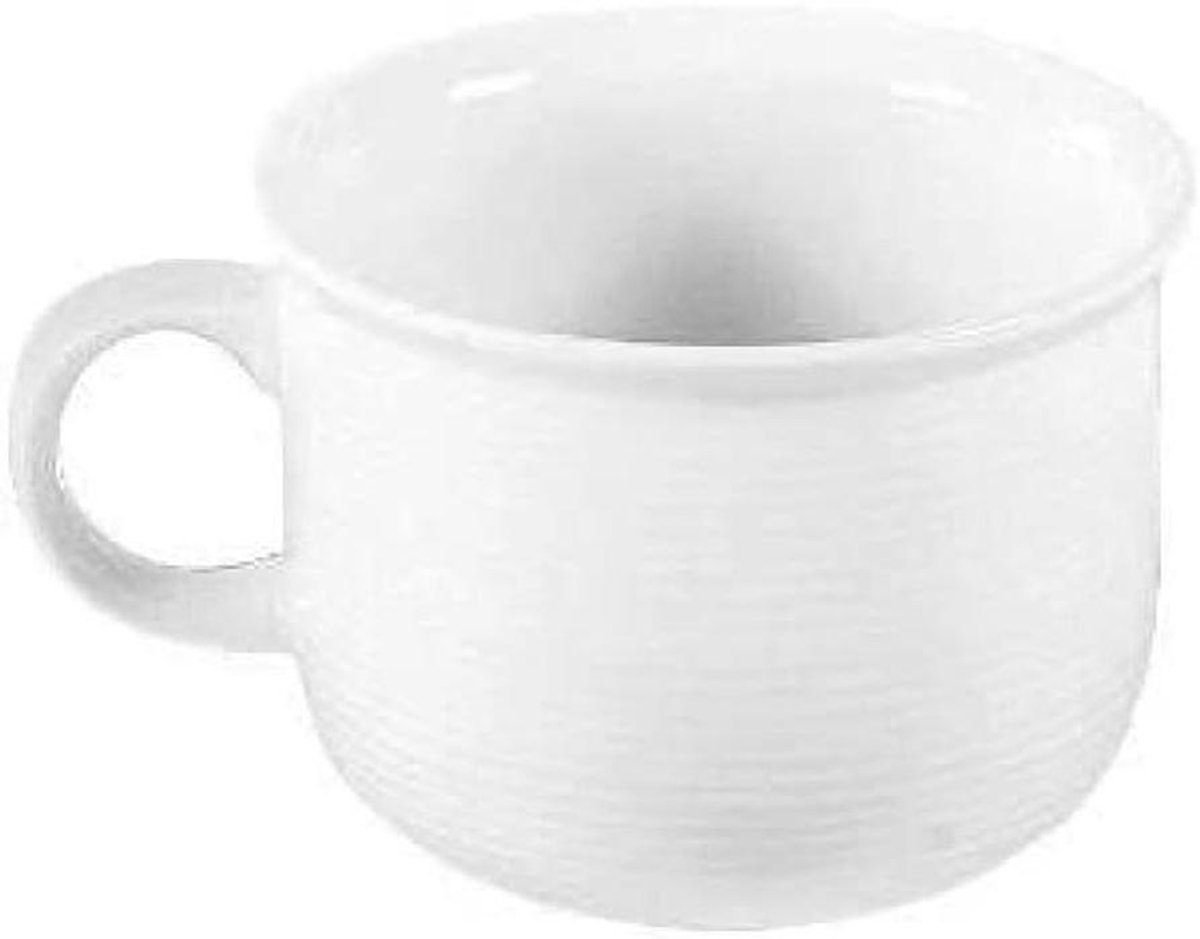 Koffiekop - Cappuccino kop - Drinken - Fijne groefstructuur - 180 ml - Wit