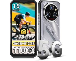 OUKITEL WP62 Rugged Smartphone 5G - 36GB RAM - 512GB ROM - 6,6 inch FHD+ 120Hz - 11000mAh 33W - 108MP Camera - Android 15 - Dual SIM - IP68/IP69K Outdoor telefoon - NFC GPS OTG - Zilver