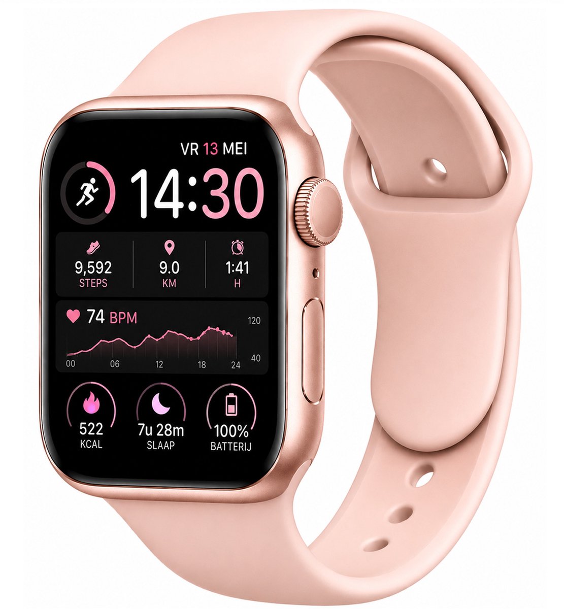Bol.com Royal Supplies RF-93 Smartwatch - Smartwatch Heren - Smartwatch Dames - HD Touchscreen - Horloge - Stappenteller - Bloed... aanbieding
