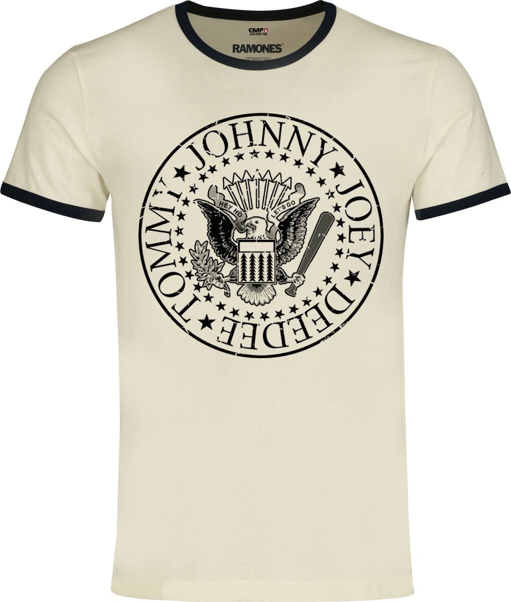 Ramones Hey Ho Let's Go - Ringer Shirt Heren T-shirt - gebroken wit - XXL