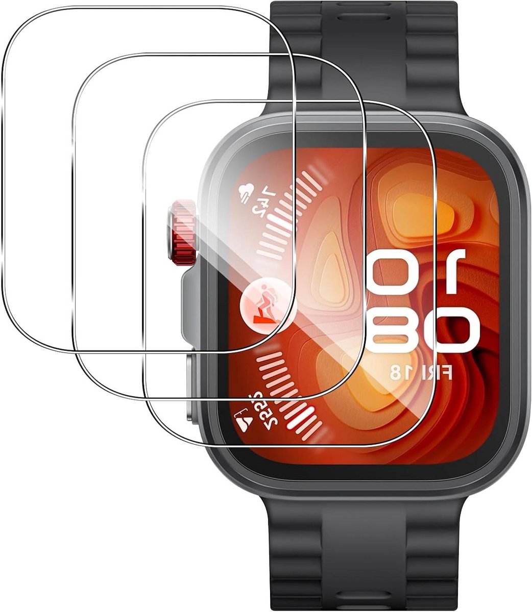 Displaybescherming - Gehard glas - Smartwatch Beschermen - Krasbestendig 9H - 3 Stuks - Transparant