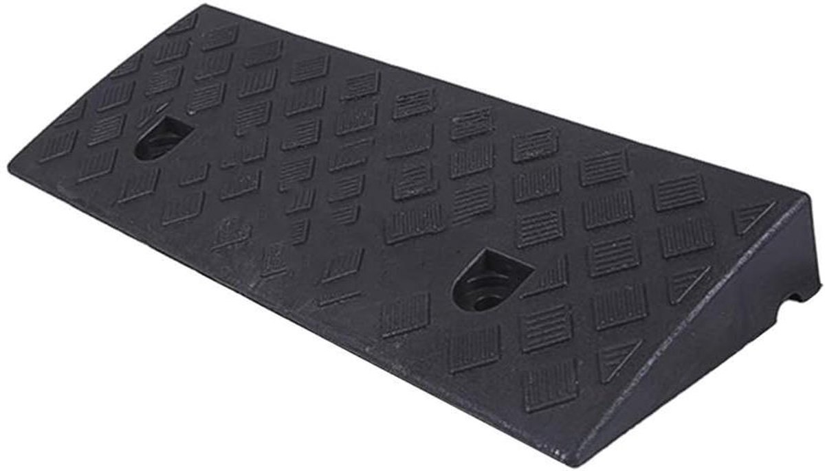 Plastic Oprijplaten - Drempel Hulp - Toegankelijkheid Verbeteren - Antislip Ontwerp - 48x17x5cm - Zwart