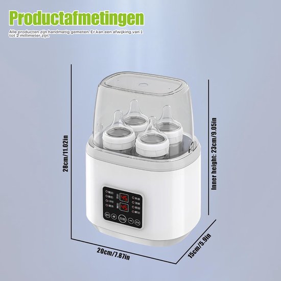 HEZIVO® Flessen Sterilisator - Flessenreiniger en Flessenverwarmer - BPA-vrij van hezivo — afbeelding 5
