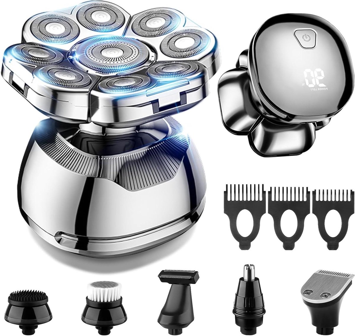 Scheerapparaat voor Mannen - Hoofd Shaver - Gezichtsverzorging - 9D Drijvende Kop - 10.41 x 8.13 x 17.02 cm - Zwart