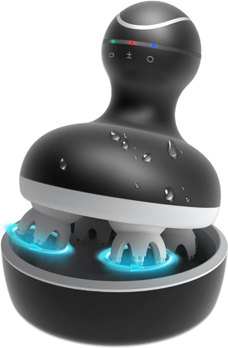 AHD® Hoofdmassage - Scalp Massager - Hoofdmassage Apparaat - Massage Apparaat - Wit Grijs - 11cm x 11cm x 14cm