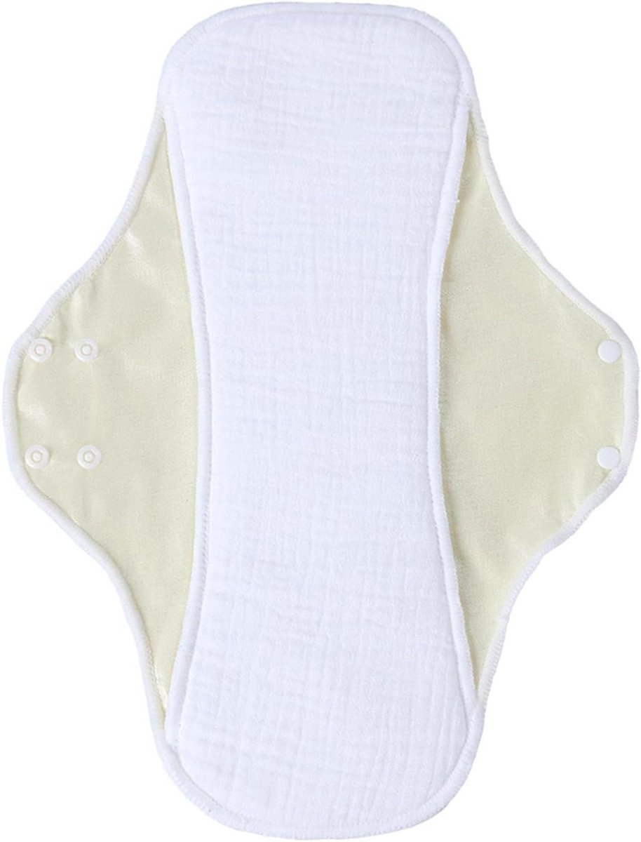 Herbruikbaar Menstruatiekussentje - Wasbaar Maandverband - Menstruatie Hygiëne - Ademend en Lekvrij - 22x28cm - Grijs Geel Donkergroen