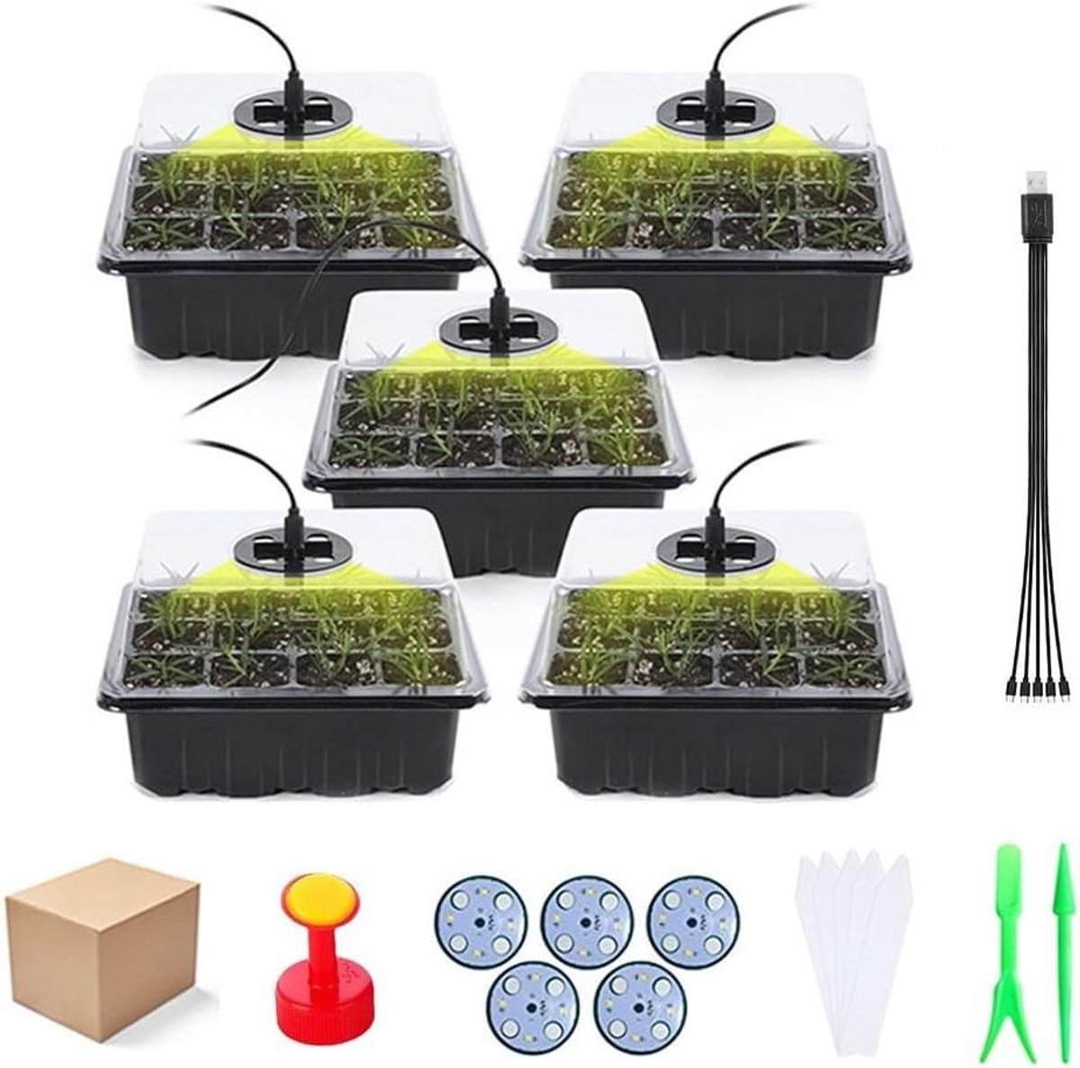 LED Kweeklamp - Plantenlamp Zaailingen - Planten Kweken - Professioneel Spectrum - 10x10x10 cm - Zwart