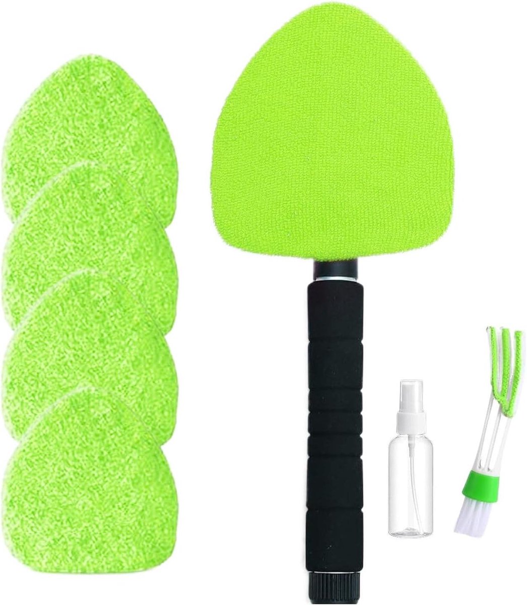 Binnenruit Schoonmaker - Ruitenreiniger Auto - Ramen Zemen - Uitschuifbare Steel - 41-57 cm - Groen