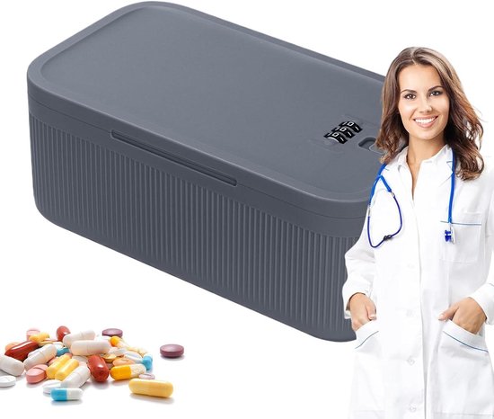Boîte de rangement verrouillable avec serrure à combinaison, adaptée aux téléphones portables/médicaments/aliments, articles ménagers/réfrigérateur/bureau/articles personnels/nécessités de voyage/cadeaux, 23,9*13,1*9,6 cm