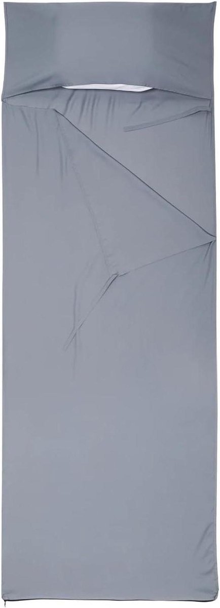 Lichtgewicht Slaapzak Liner - Draagbare Slaapzak - Kamperen En Reizen - Comfortabele Slaapervaring - 210 x 75 cm - Lichtgrijs