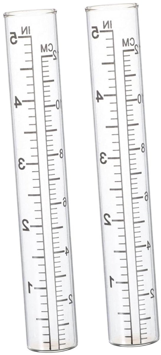 Regenmeter Reservebuizen - Neerslagmeter Onderdelen - Tuin Meten - Helder Glasdesign - 14 cm - Transparant