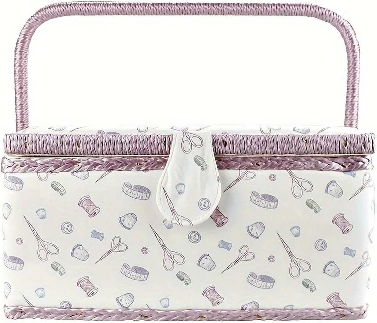 Naaimand - Naaiset Organizer - Naaibenodigdheden Opbergen - Met Vakken - 10 x 10 x 10 mm - Paars