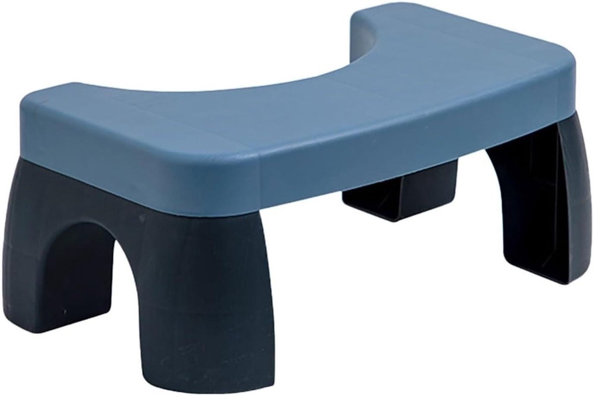 Toilet Krukje - Opstapkrukje Voetenbankje - Comfortabel Hurken - Antislip Stabiliteit - 18 cm Hoog - Blauw