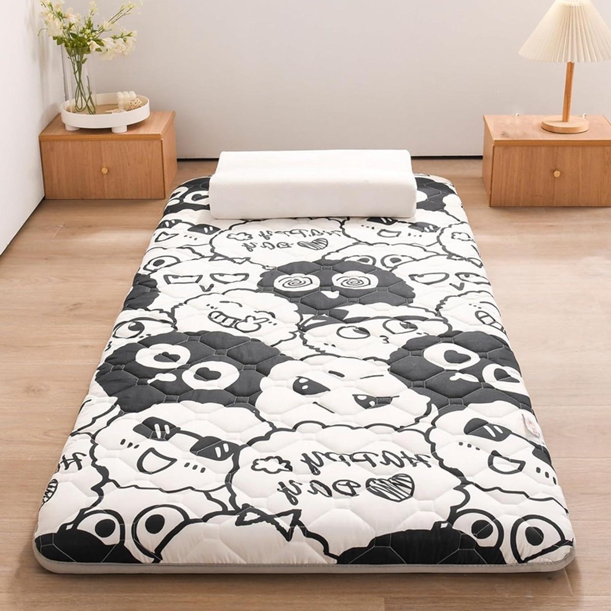 Vloermatras - Opvouwbare mat - Comfortabel slapen - Ademend ontwerp - 200x120x6cm - Grijs