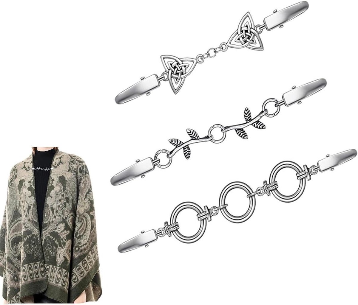 Jassen Sluitingen - Vest Clips - Kleding Versieren - Vintage Design - 3 Stuks - Zilver