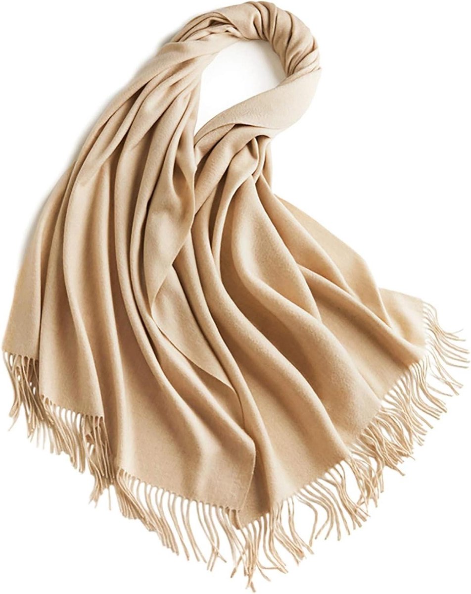 Warme deken sjaal - Omslagdoek dames - Warmte en stijl - Zacht huidvriendelijk - 220x70cm - Beige