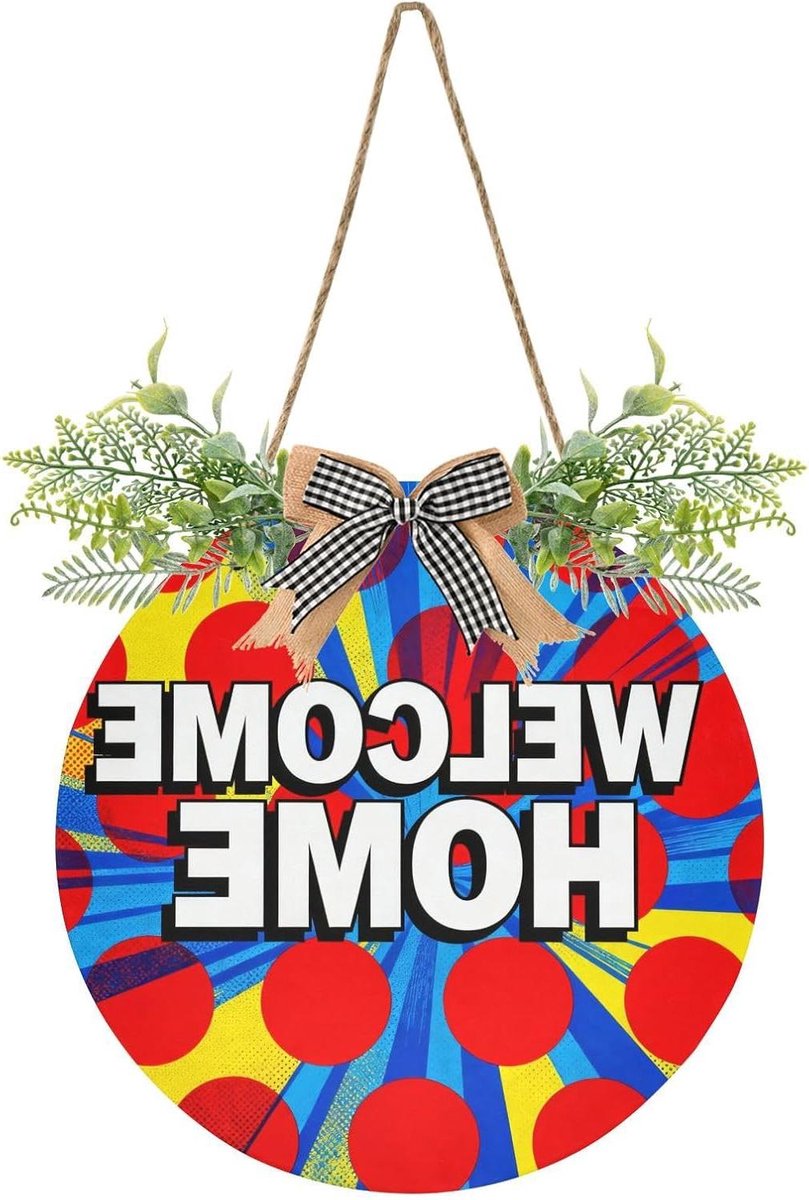 Decoratief Deurbord - Welkomstbord Huis - Huis Versieren - Levensduur PVC - 30 x 30 cm - Kleurrijk