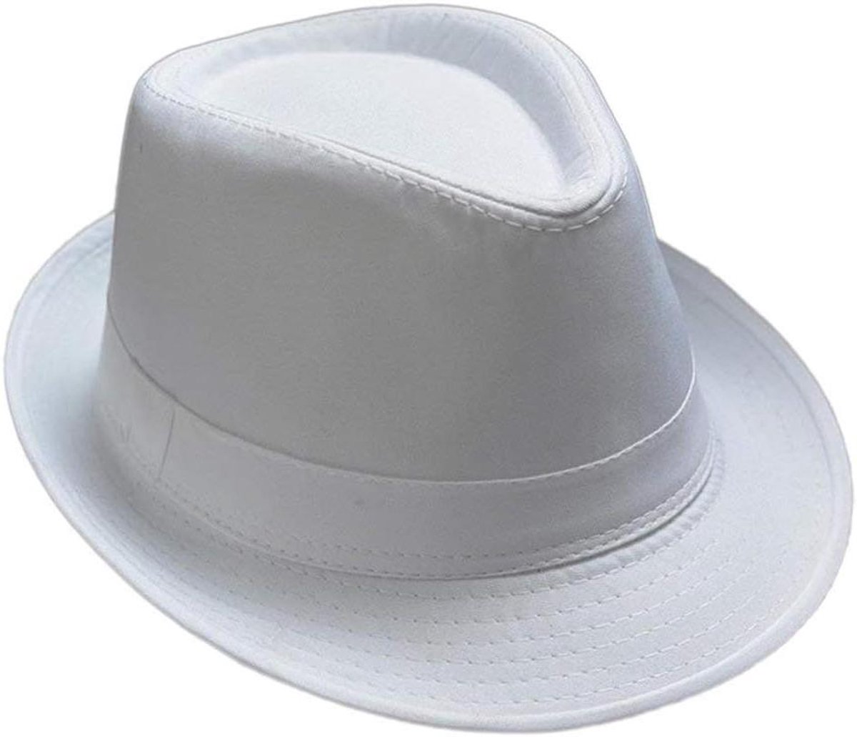 Jazz Hoed - Panama Zonnehoed - Strand Zonnebescherming - Polyester Katoen Mix - Eén Maat - Wit