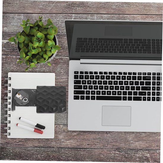 Externe Schijf - Dvd Brander - Data Opslag - Dubbele USB-C Poort - Slank Ontwerp - Zwart — afbeelding 4