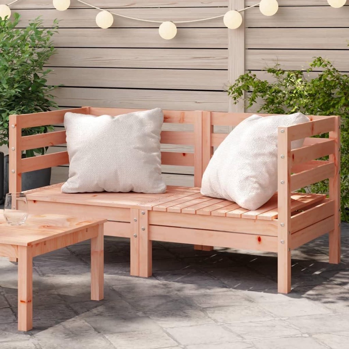 Tuinbank Hoek - Buiten Zitten - Ontspannen Buiten - Modulair Ontwerp - 2 Stuks - Houtkleur