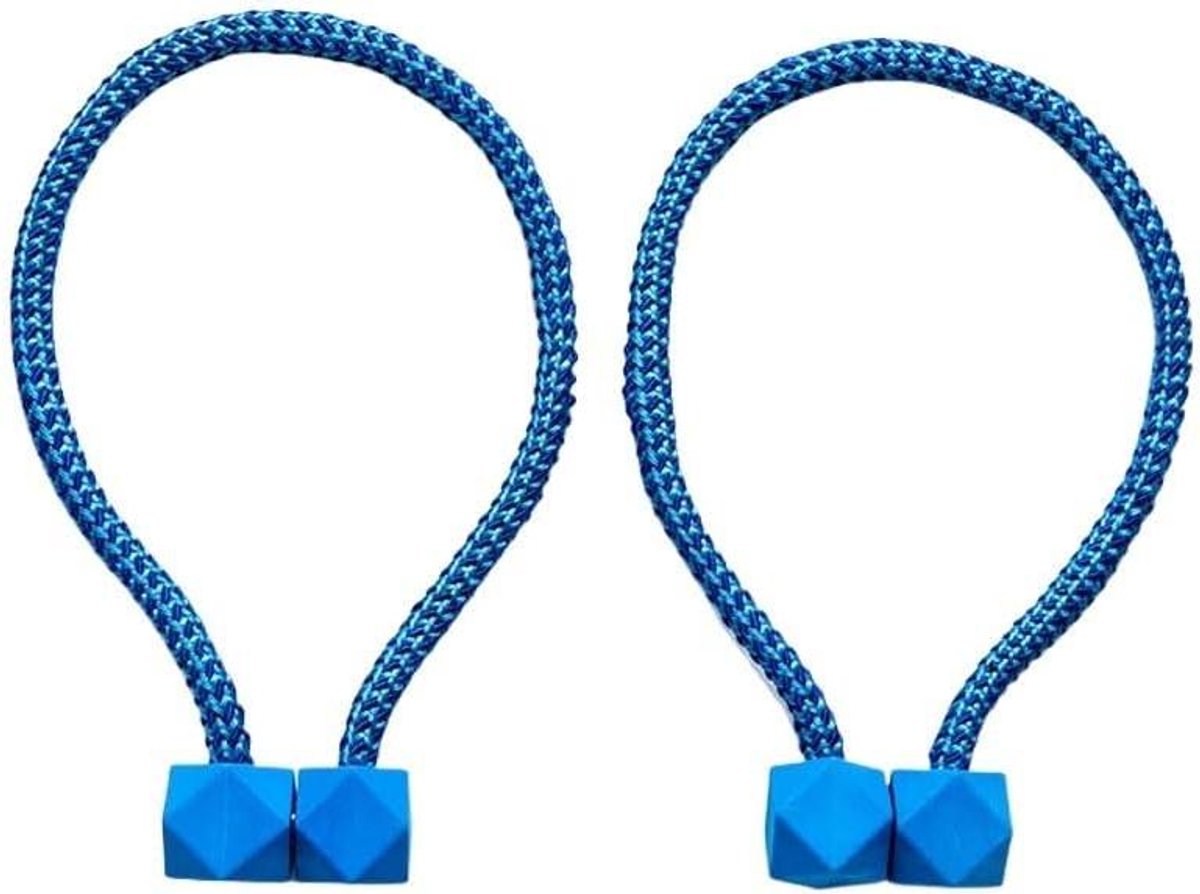 Gordijnbevestiging - Magnetische lussen - Interieur vernieuwen - Eenvoudig te installeren - 51 cm lengte - Blauw