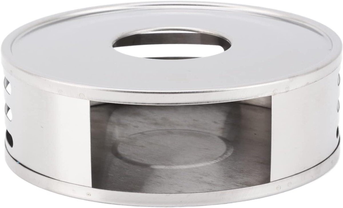 Theepot Warmer - Kaarshouder - Thee Warm Houden - Hol Ontwerp - 16 x 16 x 6 cm - Zilver