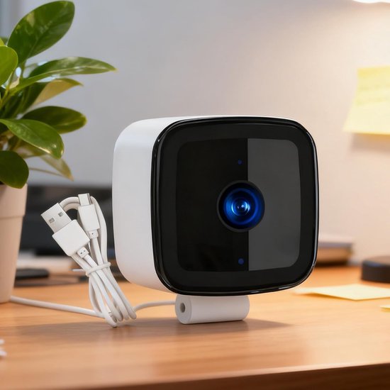 Raamcamera Beveiliging - Slimme Camera - Huisbewaking Thuis - AI Bewegingsdetectie - 11 x 11 x 6 cm - Wit van RaamCamera — afbeelding 2