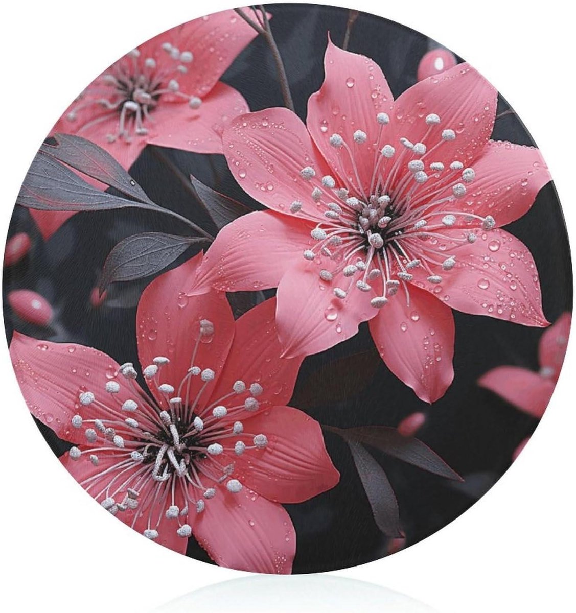 Glazen snijplank - Keukenbord - Fruit snijden - Gehard glas - 20x20 cm - Zwart
