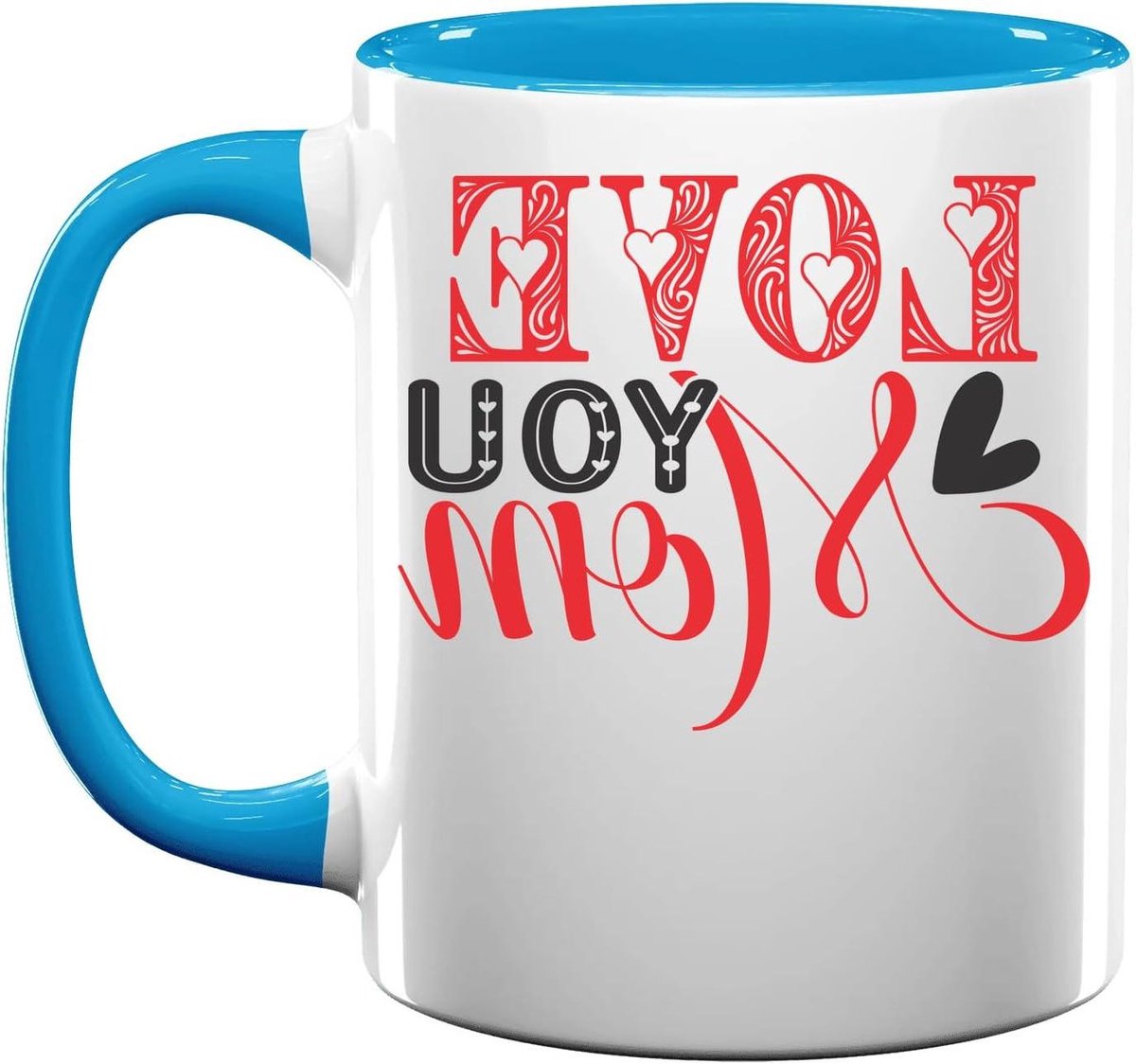 Keramische Mok - Thee Koffiemok - Thuis Gebruik - Duurzame Print - 330 ml - Lichtblauw