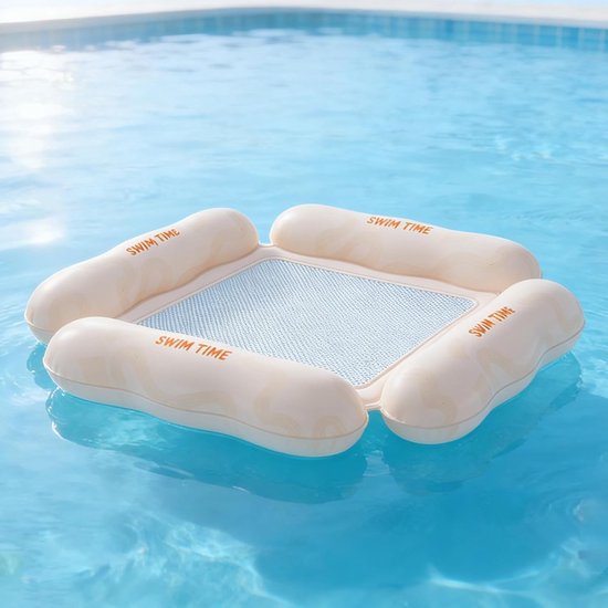 Zwemstoel Opblaasbaar - Drijvende Stoel - Water Ontspanning - Lekbestendig PVC - 110 x 100 cm - Oranje — afbeelding 2