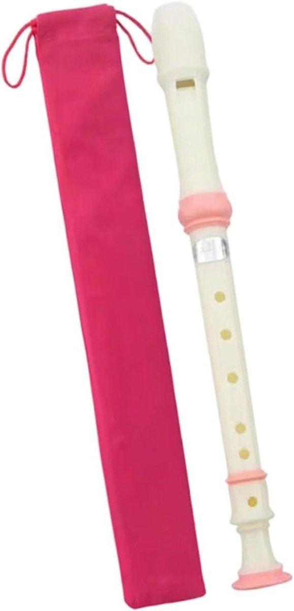 Sopraanblokfluit Beginners - Muziek Instrument - Lesgeven Muziek - Duitse Stijl - 37 cm - Roze