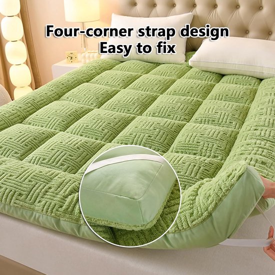 Roll Up Futon Matras - Gastenbed Opvouwbaar Reismatras - Comfortabel Slapen - Dikke Ademende Stof - 150*200cm - Wit — afbeelding 2