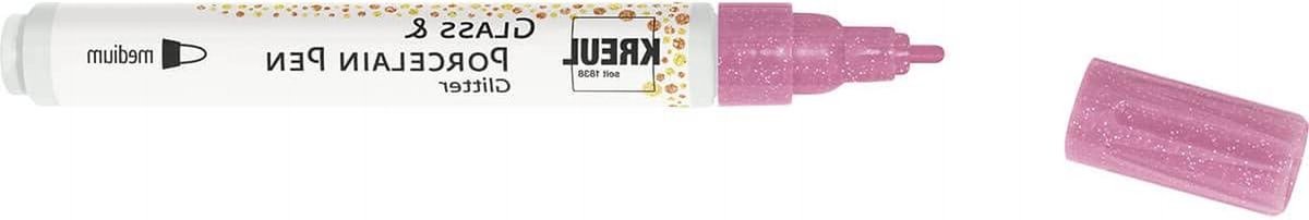Glas en Porselein Stift - Decoratiepen Glitter - Keramiek Versieren - Glitter Effect - 1-3 mm - Rosé