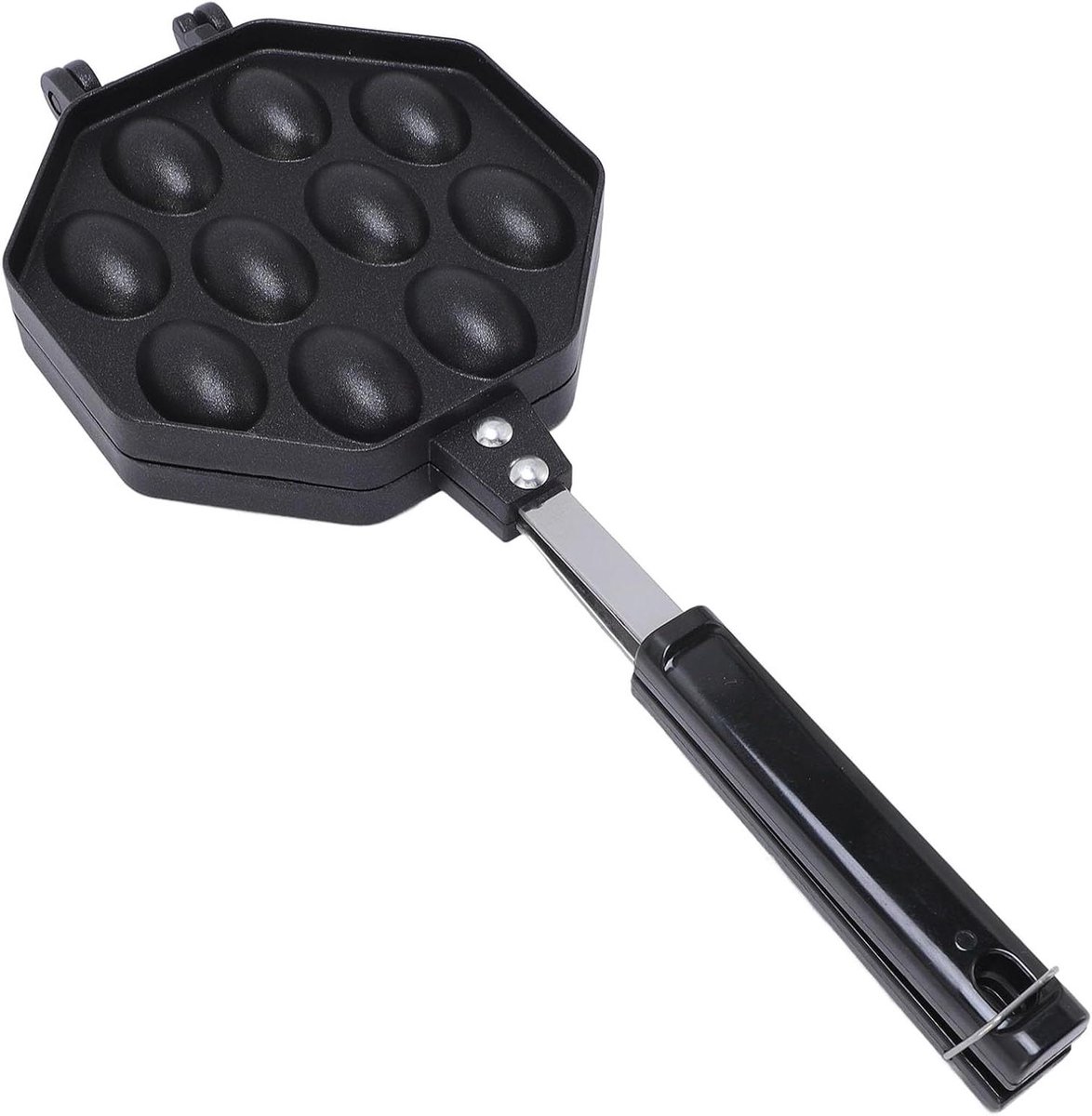 Eierwafel Pan - Bubble Waffle Maker - Wafels Maken - Anti-aanbaklaag - 15x37.5cm - Zwart