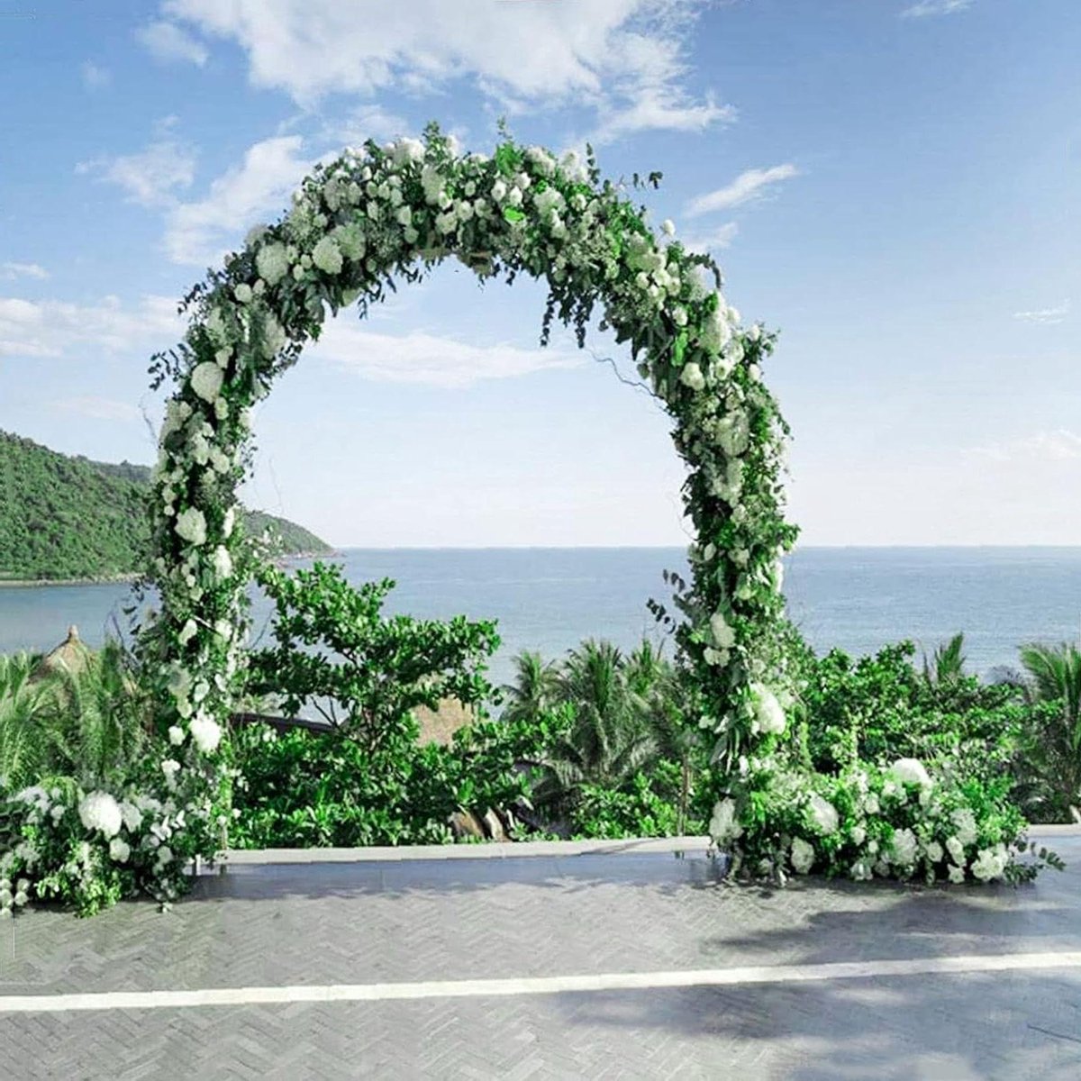 Tuinboog Metaal - Pergola Klimplantsteun - Bruiloft Decoratie - Roestbestendig Frame - 240 cm Hoog - Zwart