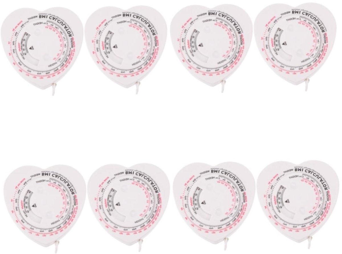 Intrekbare Meetlinten - Lichaamsmeetlint BMI - Gezondheid Meten - Zelfintrekbaar Mechanisme - 8.5 cm - Wit