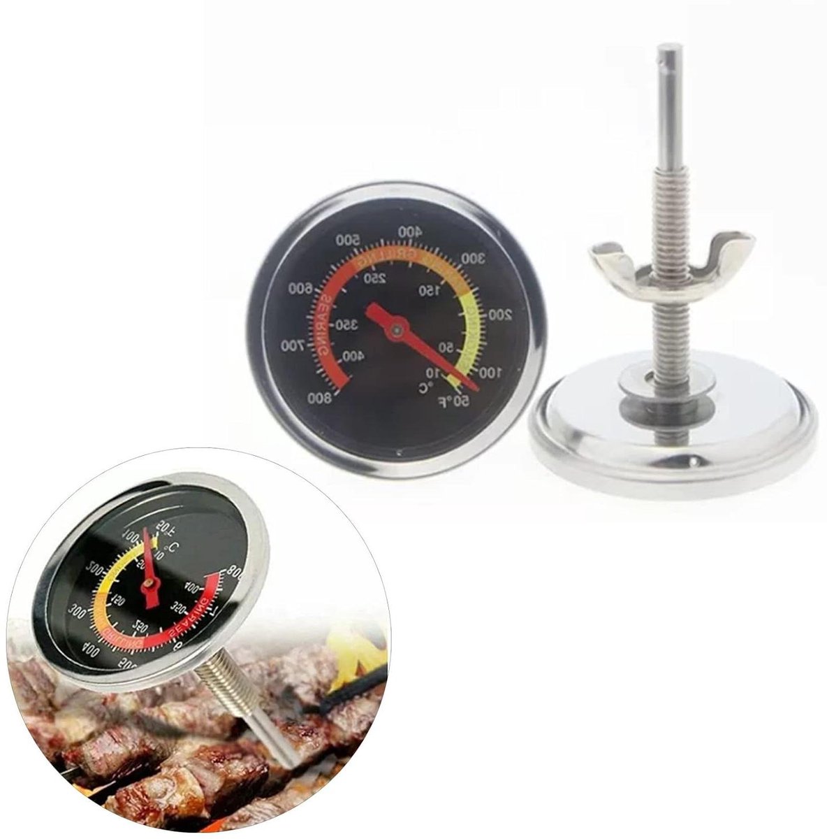 Oventhermometer - Keukenthermometer Oven - Nauwkeurig Koken - Bimetaal Meting - 50-400℃ - Metaal