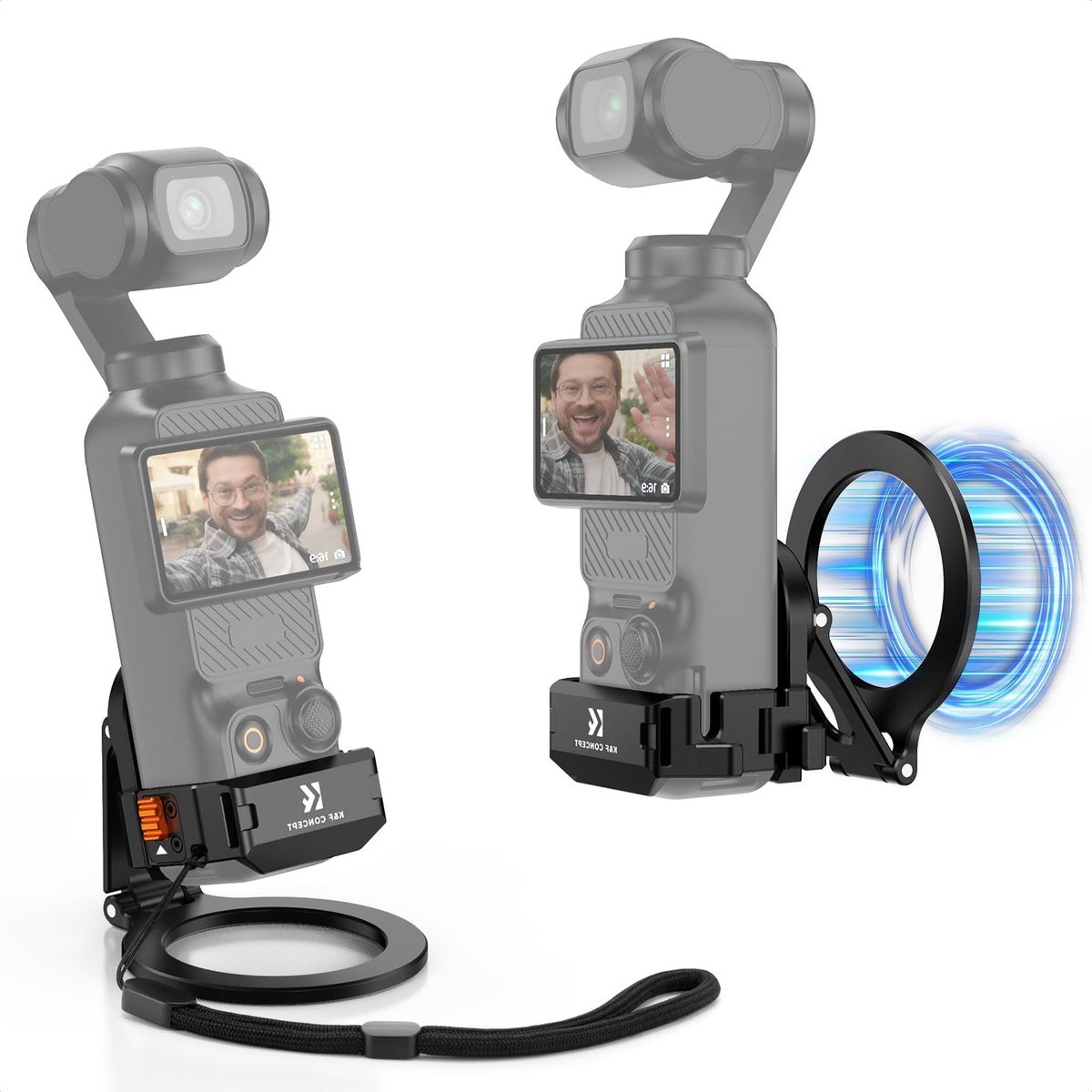 Magnetische Bevestigingsstand voor DJI Osmo Pocket 3 - Aluminium Adapter met 1/4" Schroefdraad en Koude Schoen, 360° Verstelbare Suction Bracket voor Stabiliteit en Creatieve Opnames
