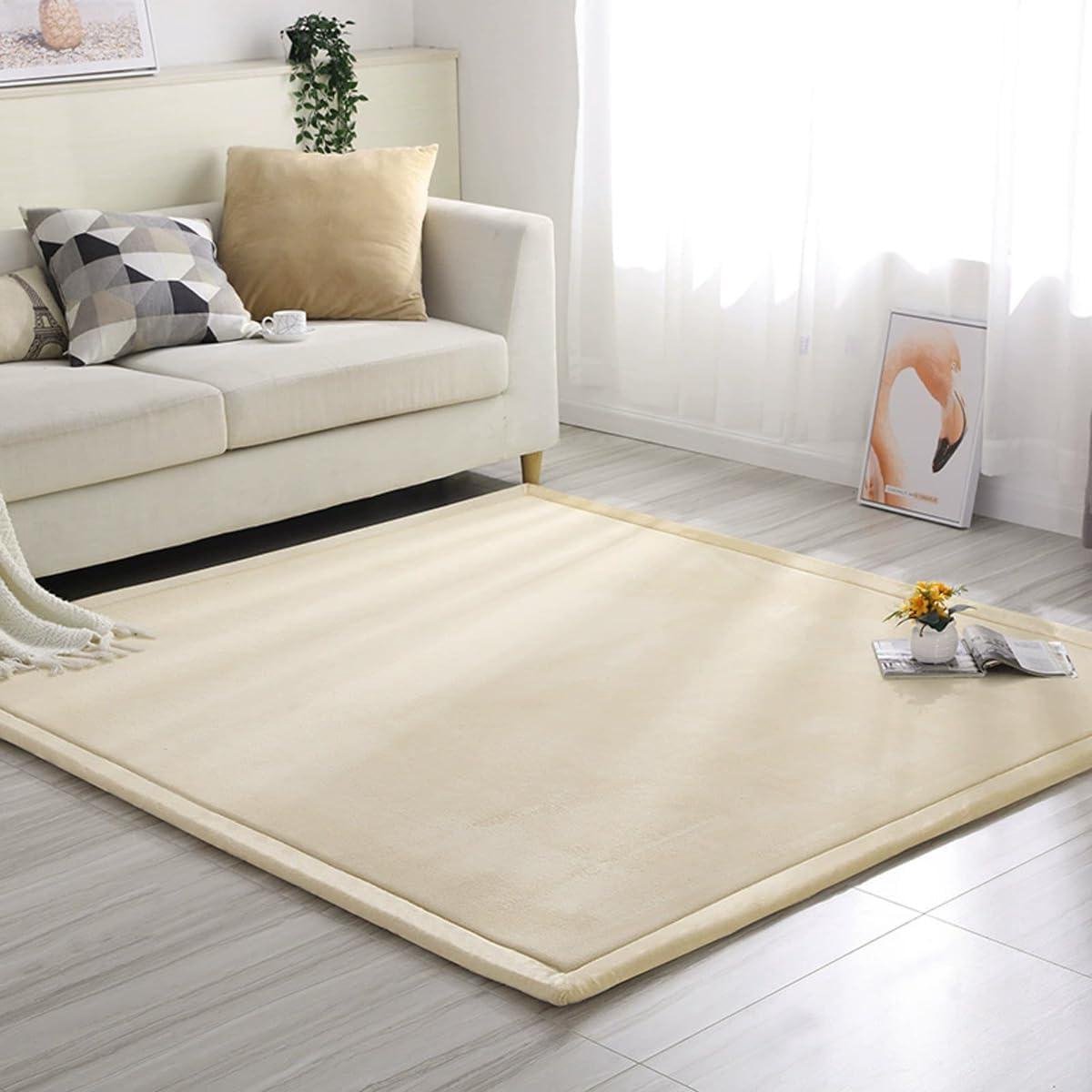 Dikke Fluweel Tapijt - Zacht Vloerkleed - Comfort Verhogend - Antislip Achterkant - 200 x 200 cm - Koffie