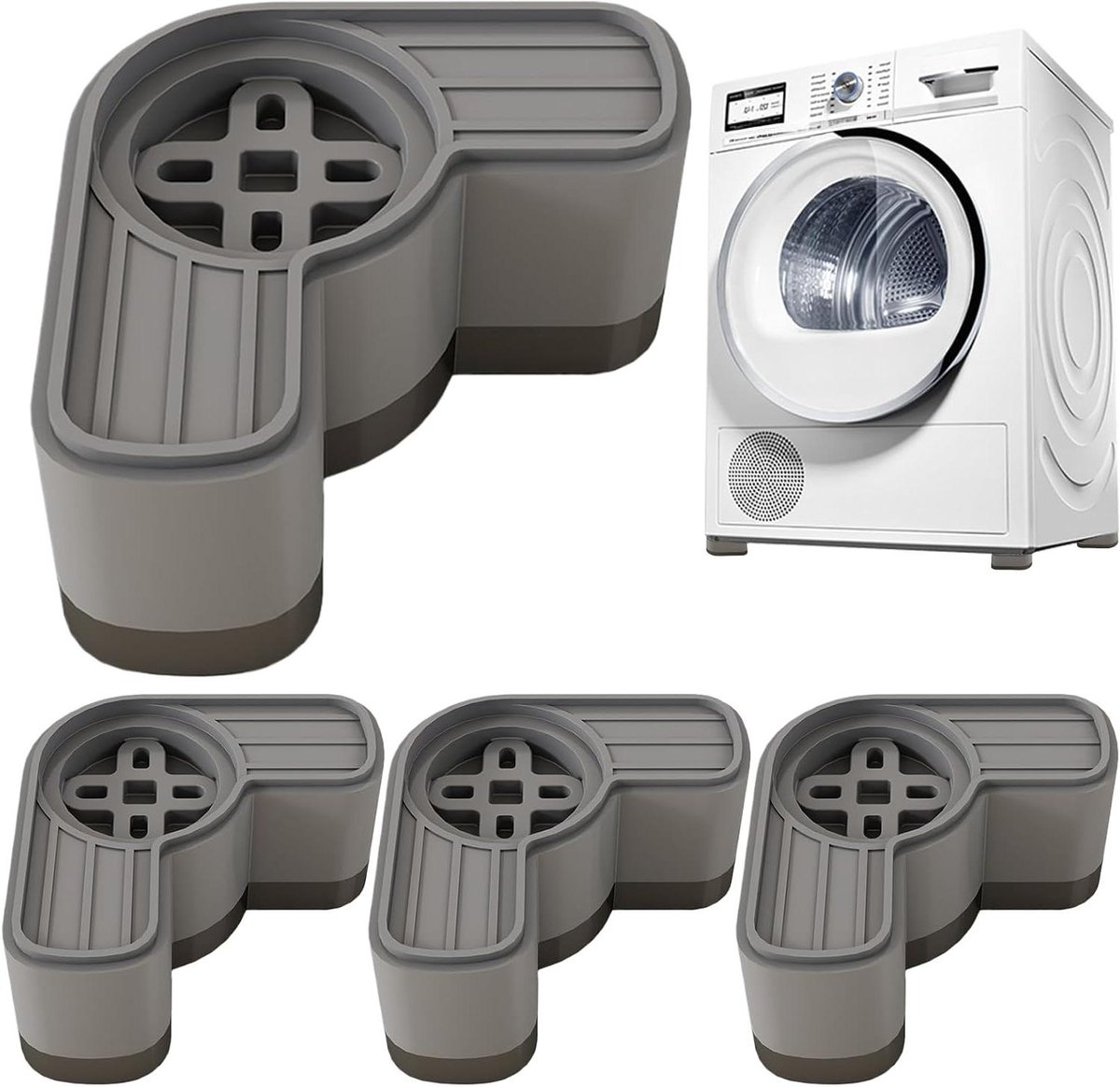 Wasmachine dempers - Anti-trilling pads - Stabiel Gebruik - Gereduceerd Geluid - 4 Stuks - Zwart