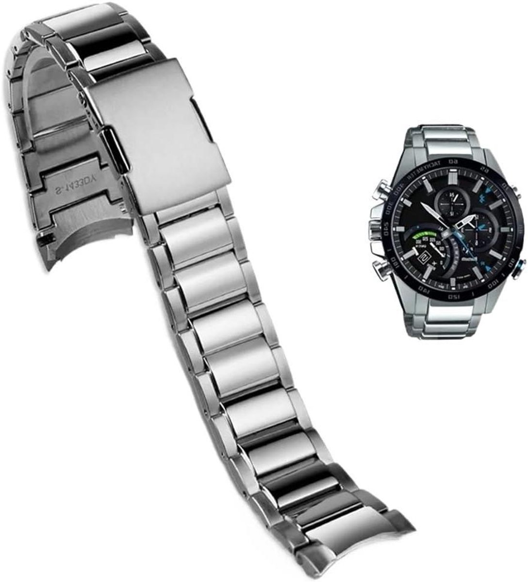 Horlogeband roestvrij staal - Metaal band - Dagelijks gebruik - Verstelbare lengte - 22 mm breed - Zilverkleurig