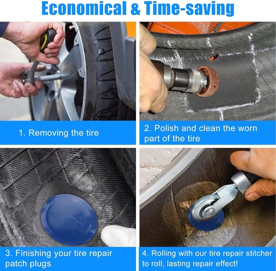 Banden Reparatie Set - Band Plak Set - Band Lek Dichten - Wolfraam Staal Wielen - 42 mm Slijpkop - Grijs — afbeelding 4