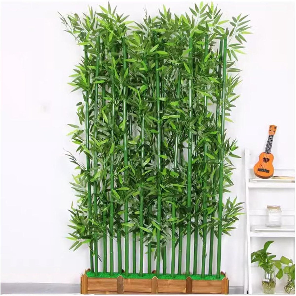 Kunst Bamboeboom - Decoratieplant - Ruimte Verdelen - Realistisch Uiterlijk - 150 cm Hoog - Groen
