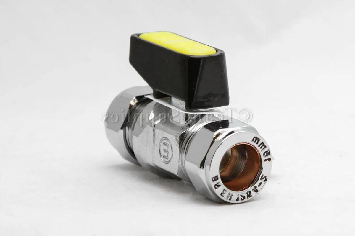 Mini Kogelklep - Gasafsluiter - Gasleiding - GAS Goedgekeurd - 10mm - Chroom Geel