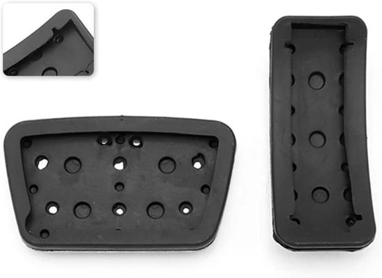 Pedaalhoezen Set - Auto Pedaal Covers - Verbeterde Grip - Roestvrij Staal Rubber - 2 Stuks - Zilver Zwart — afbeelding 5